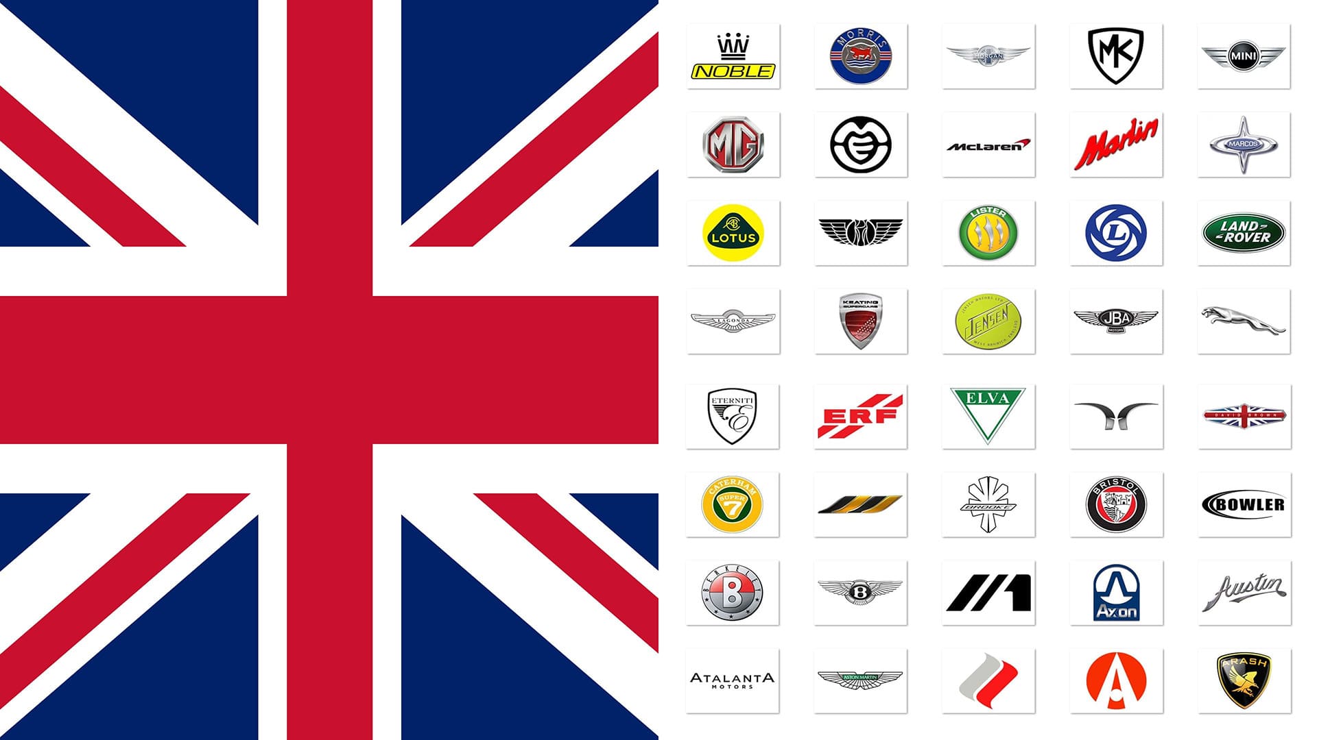 Carro inglês com bandeira da inglaterra