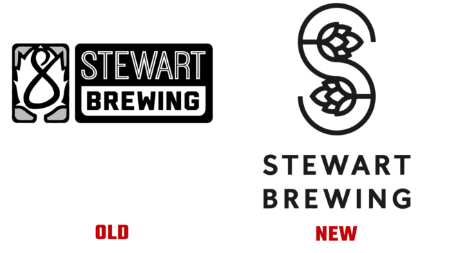 Stewart Brewing Antigo e Novo Logo (história)