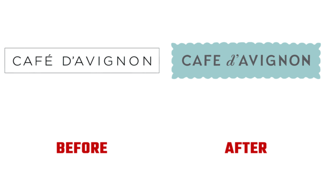 Café d'Avignon Antes e Depois Logo (historia)