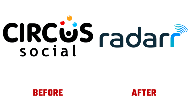 Circus Social and Radarr Antes e Depois Logo (história)