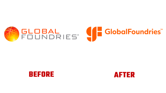 GlobalFoundries Antes e Depois Logo (história)