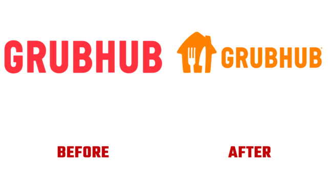 Grubhub Antes e Depois Logo (historia)