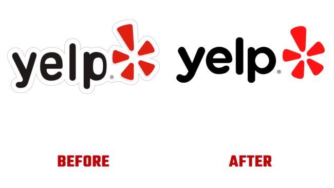 Yelp Antes e Depois Logo (história)