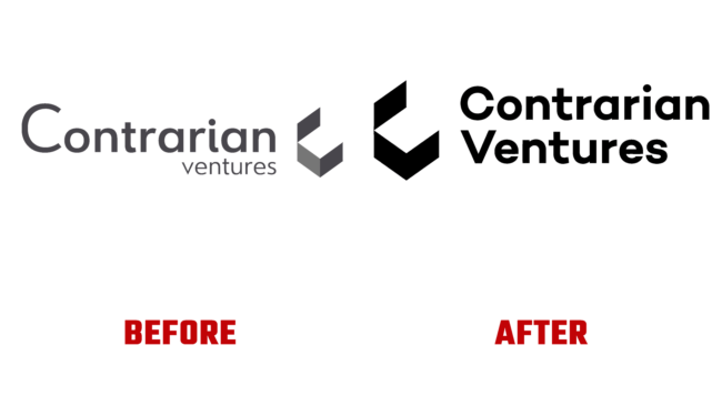 Contrarian Ventures Antes e Depois Logo (historia)