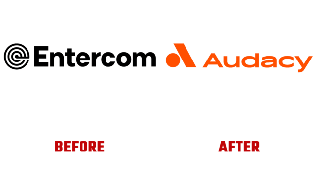 Entercom and Audacy Antes e Depois Logo (historia)