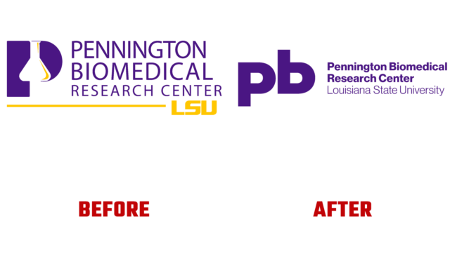 Pennington Biomedical Antes e Depois Logo (historia)