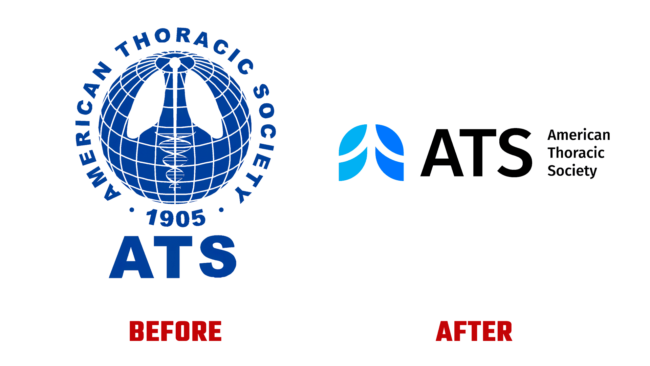 American Thoracic Society (ATS) Antes e Depois Logo (historia)