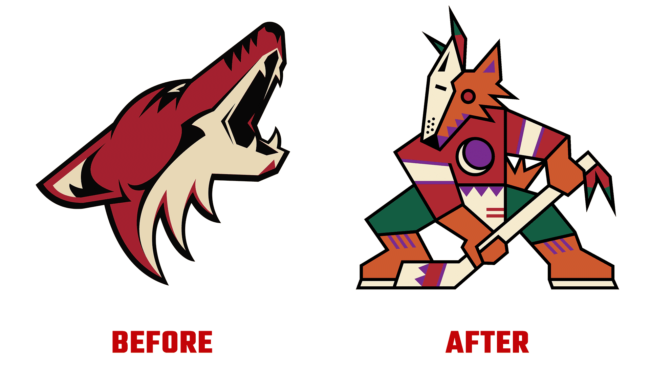 Arizona Coyotes Antes e Depois Logo (historia)