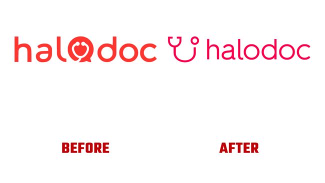 Halodoc Antes e Depois Logo (historia)