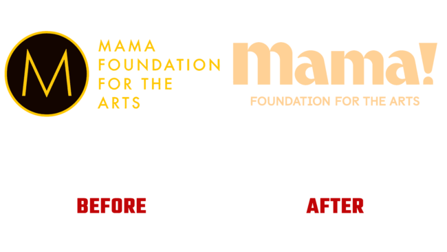 Mama Foundation for the Arts Antes e Depois Logo (historia)
