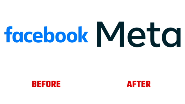 Meta (facebook) marca nominativa Antes e Depois Logo (historia)