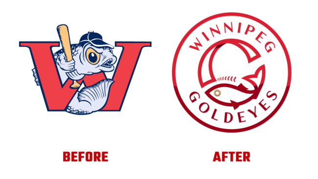 Winnipeg Goldeyes Antes e Depois Logo (historia)