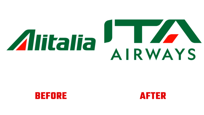 ITA Airways Antes e Depois Logo (historia) Logo