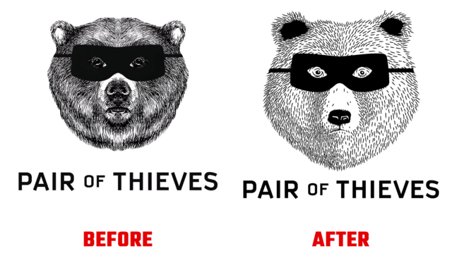 Pair of Thieves Antes e Depois Logo (historia)