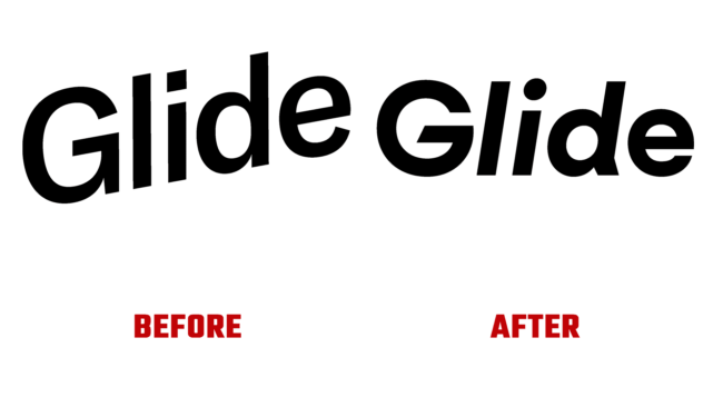Glide Antes e Depois Logo (historia)