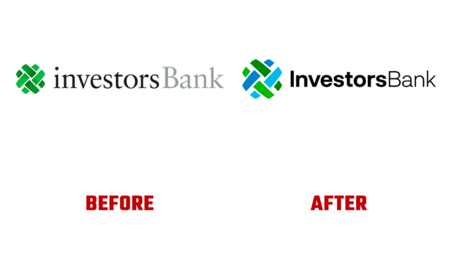 Investors Bank Antes e Depois Logo (historia)
