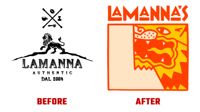 Lamannas Bakery Antes e Depois Logo (historia)