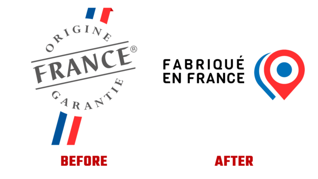 Made in France Antes e Depois Logo (historia)