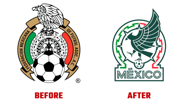 Mexican Football Federation Antes e Depois Logo (historia)