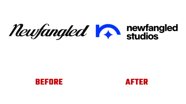 Newfangled Studios Antes e Depois Logo (historia)