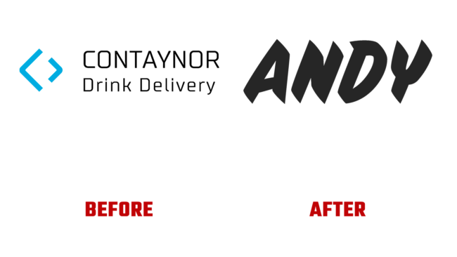 Andy Antes e Depois Logo (historia)