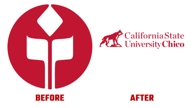 California State University Chico Antes e Depois Logo (história)