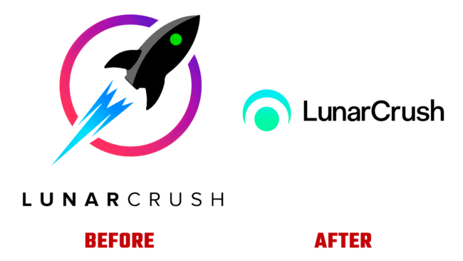 LunarCrush Antes e Depois Logo (história)