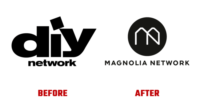 Magnolia Network Antes e Depois Logo (história)