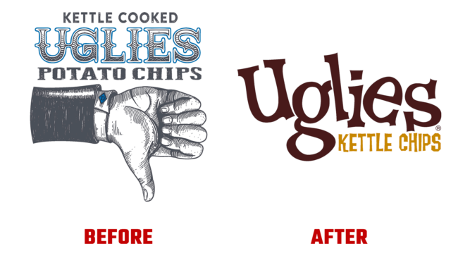 Uglies Kettle Chips Antes e Depois Logo (história)