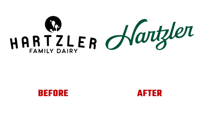 Hartzler Familiy Dairy Antes e Depois Logo (história)