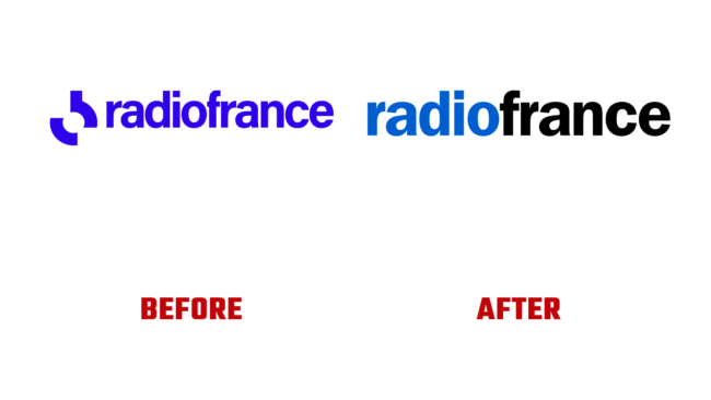 Radio France Antes e Depois Logo (história)