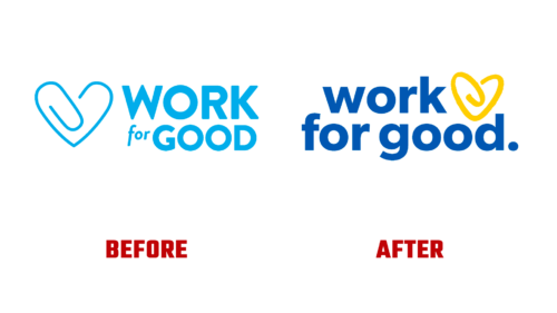 Work for Good Antes e Depois Logo (historia)