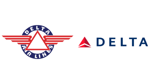 Delta logos de empresas antes e agora