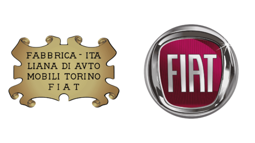 Fiat logos de empresas antes e agora