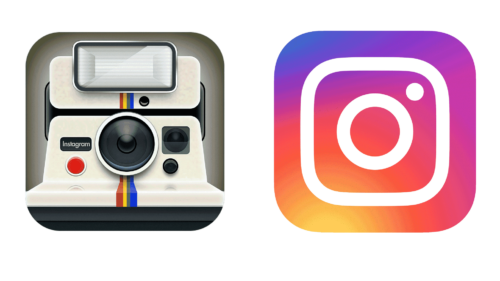 Instagram logos de empresas antes e agora