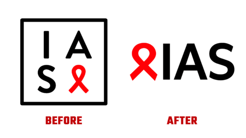 International AIDS Society Antes e Depois Logo (Historia)