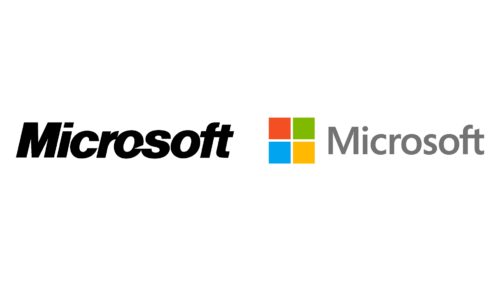 Microsoft logos de empresas antes e agora