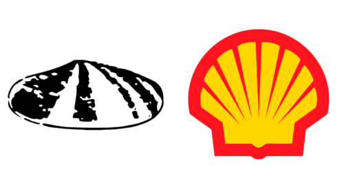 Shell logos de empresas antes e agora
