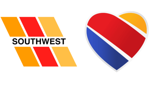 Southwest logos de empresas antes e agora