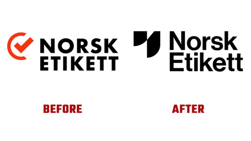 Norsk Etikett Antes e Depois Logo (Historia)