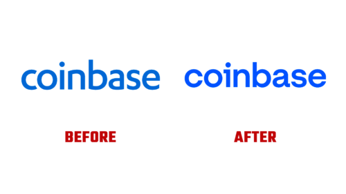 Coinbase Antes e Depois Logo (Historia)